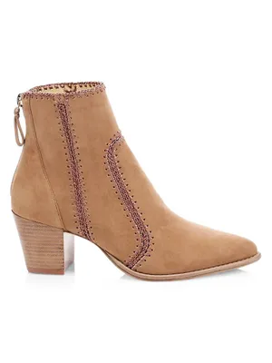 Benta Embroidered Suede Ankle Boots