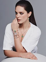 Happy Hearts 18K Rose Gold, Diamond & Chrysoprase Bangle