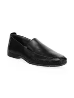 Square Toe Leather Loafers