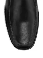 Square Toe Leather Loafers