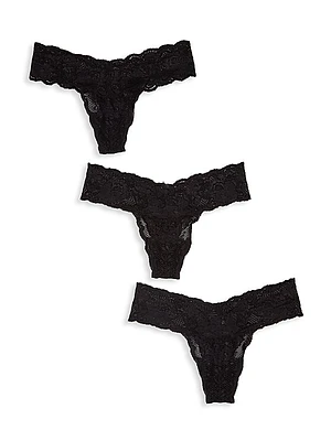 Low-Rise 3-Pack Lace Thong