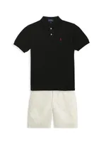 Little Boy's & Classic Mesh Knit Polo