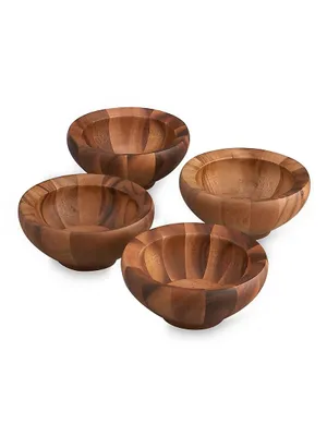 4-Piece Yaro Acacia Wood Salad Bowl Set
