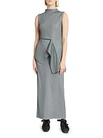 Restore Blend Pleats Asymmetric Sleeveless Shirt