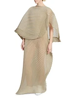 Wander Asymmetric Cape Maxi Dress