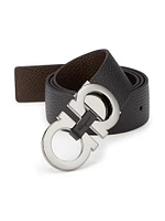 Gancini Buckle Adjustable Cut-to-Size Reversible Belt