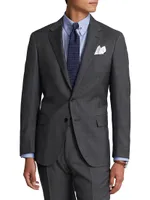 Sharkskin Wool Single-Breasted Suit