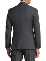 Sharkskin Wool Single-Breasted Suit