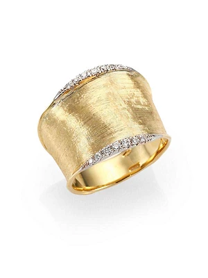 Lunaria Diamond & 18K Yellow Gold Band Ring