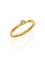 Delicacies Diamond & 24K Yellow Gold Skittle Stacking Ring