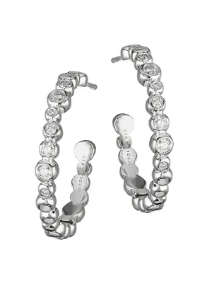 Stardust Sterling Silver & Diamond Hoop Earrings