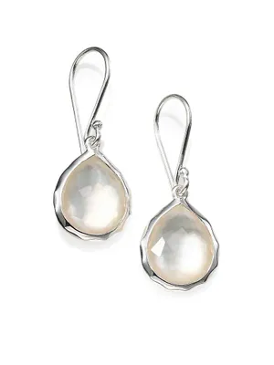 Mother-Of-Pearl, Clear Quartz & Sterling Silver Earrings