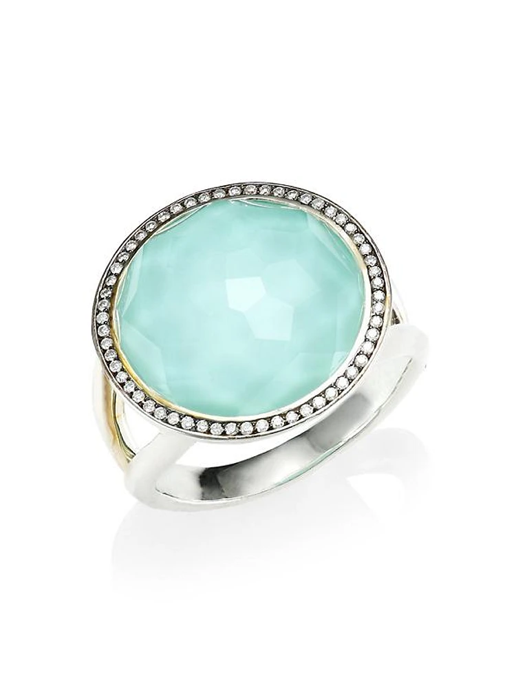 Silver Rock Candy® Diamond, Turquoise Doublet & Sterling Silver Ring