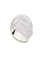 Abbraccio 18K White Gold & 5.93 TCW Diamond Ring