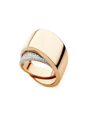 Tourbillon 18K Two-Tone Gold & 1.03 TCW Diamond Wrap Ring