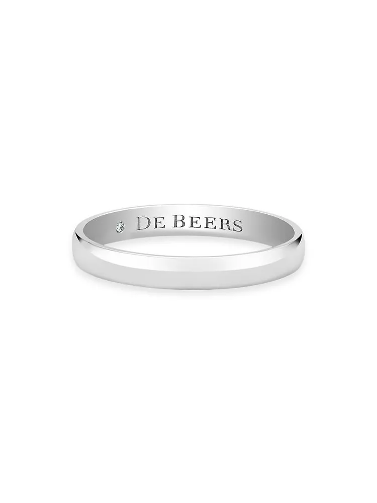 Platinum Wide Court Wedding Band Ring