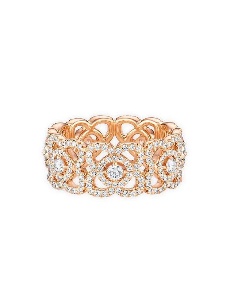 Enchanted Lotus 18K Rose Gold & Diamond Band