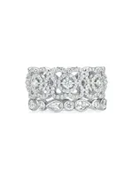 Enchanted Lotus Diamond & 18K White Gold Band Ring