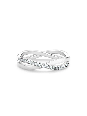 Infinity Diamond & 18K White Gold Half Band Ring