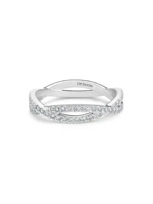 18K White Gold & 0.6 TCW Diamond Infinity Band