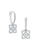 Enchanted Lotus Diamond & 18K White Gold Drop Earrings