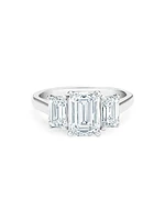 DB Classic Platinum & Emerald-Cut Diamond Ring