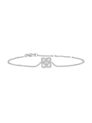 Enchanted Lotus Diamond & 18K White Gold Chain Bracelet