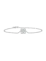 Enchanted Lotus Diamond & 18K White Gold Chain Bracelet