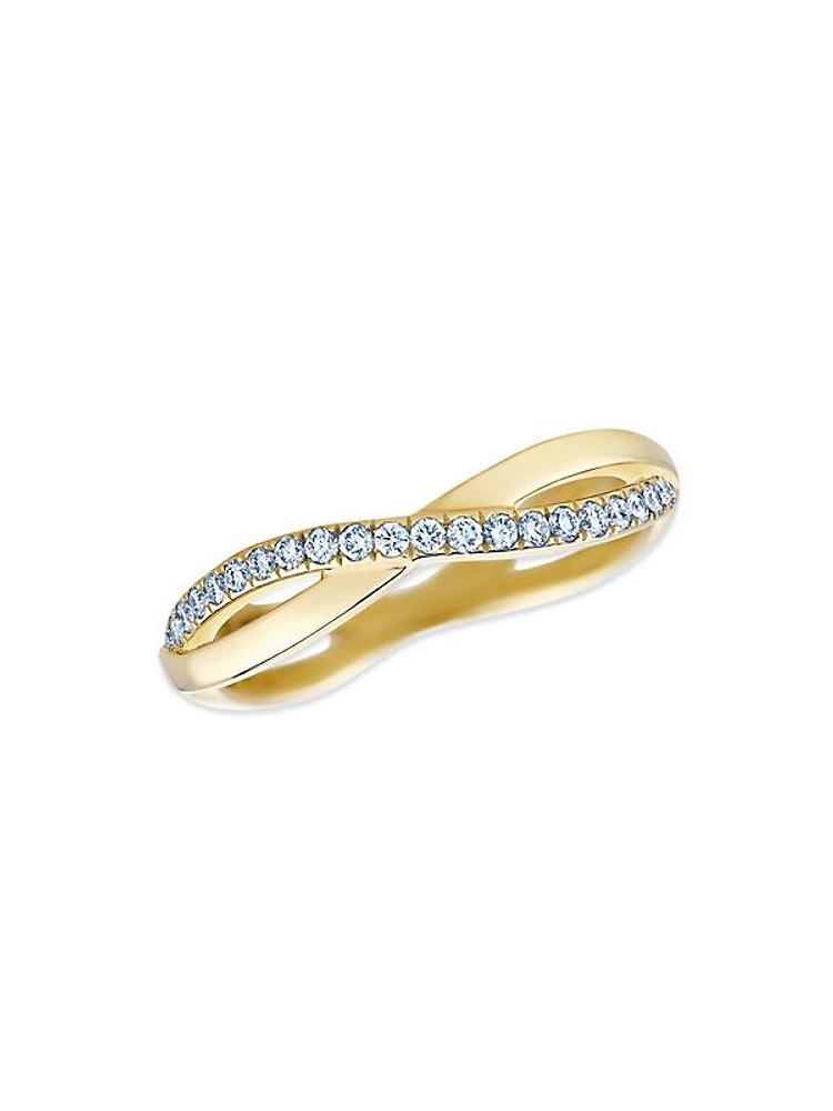 Infinity 18K Yellow Gold & Diamond Band