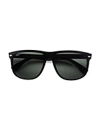 RB4147 60MM Flat-Top Boyfriend Wayfarer Sunglasses