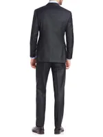 Wool Two Button-Front Suit