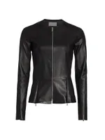 Anasta Bonded Leather Jacket