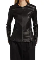 Anasta Bonded Leather Jacket