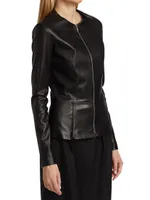 Anasta Bonded Leather Jacket