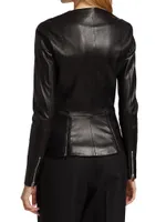 Anasta Bonded Leather Jacket