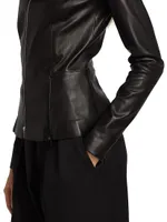 Anasta Bonded Leather Jacket