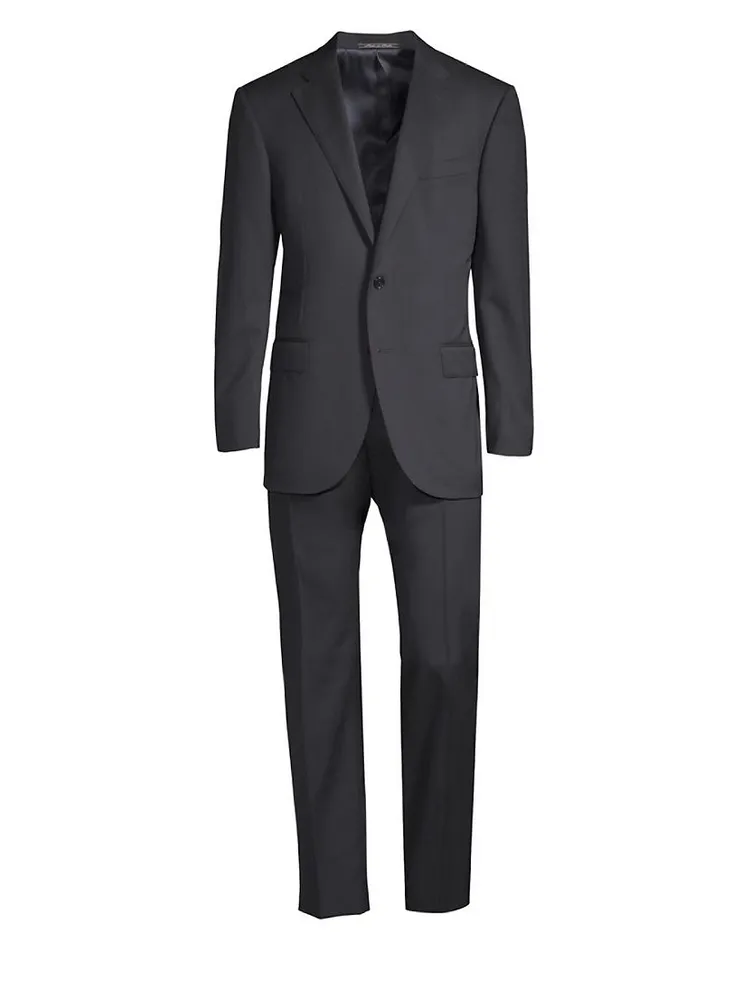 Regular-Fit Solid Woven Wool Suit