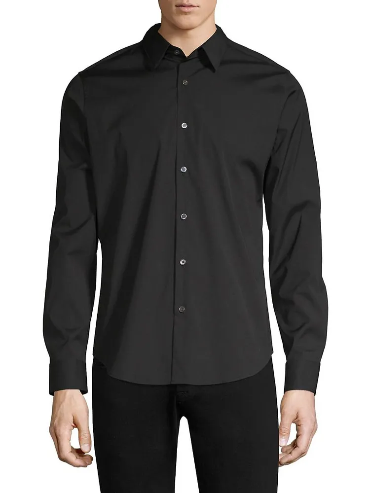 Sylvain Wealth Poplin Long-Sleeve Shirt