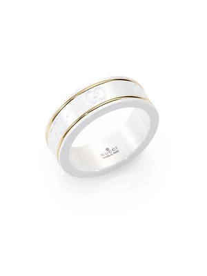 18K Yellow Gold & Zirconia Icon Thin Ring