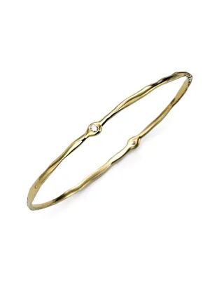 18K Yellow Gold Two-Diamond Bangle Bracelet