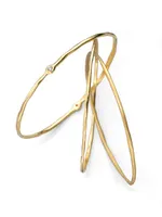 18K Yellow Gold Two-Diamond Bangle Bracelet