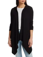 Hooded Draped Thermal Cardigan