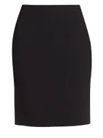 Stretch-Wool Pencil Skirt