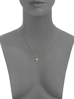 Tiny Treasures Diamond & 18K Yellow Gold Cross Pendant Necklace