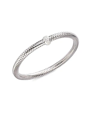 0.22 TCW Primavera Diamond & 18K Gold Woven Bracelet