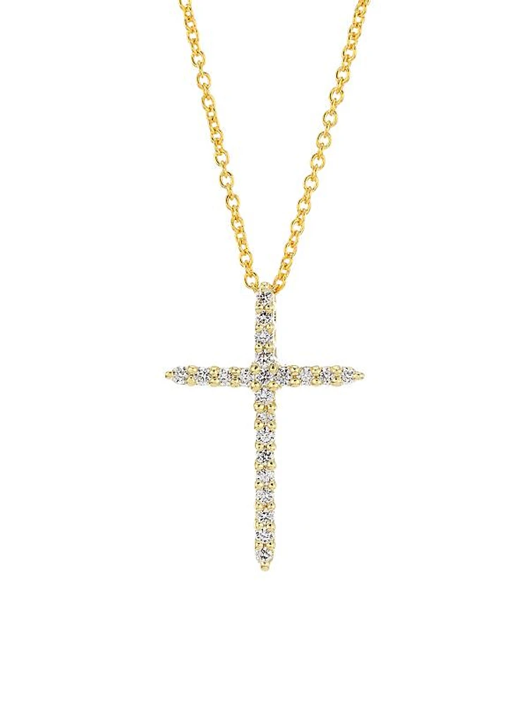 Tiny Treasures 18K Yellow Gold & Diamond Cross Pendant Necklace