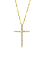 Tiny Treasures 18K Yellow Gold & Diamond Cross Pendant Necklace