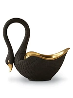 White Porcelain Serving Bowl Swan