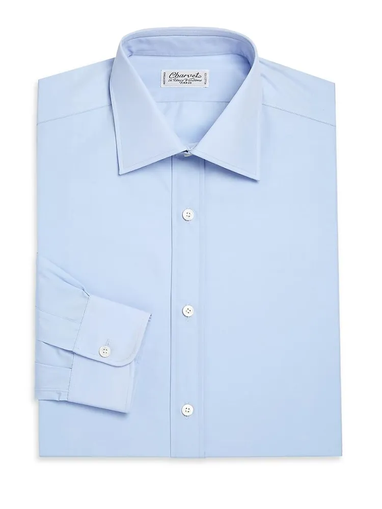 Regular-Fit Cotton Long-Sleeve Dress Shirt