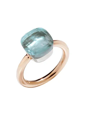 Nudo 18K Rose Gold & Blue Topaz Petite Square Ring